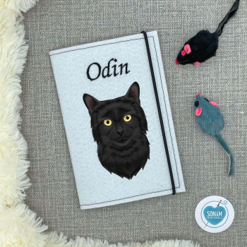 Impfpasshülle Katze Designbeispiel weiß für die Bombay Katze